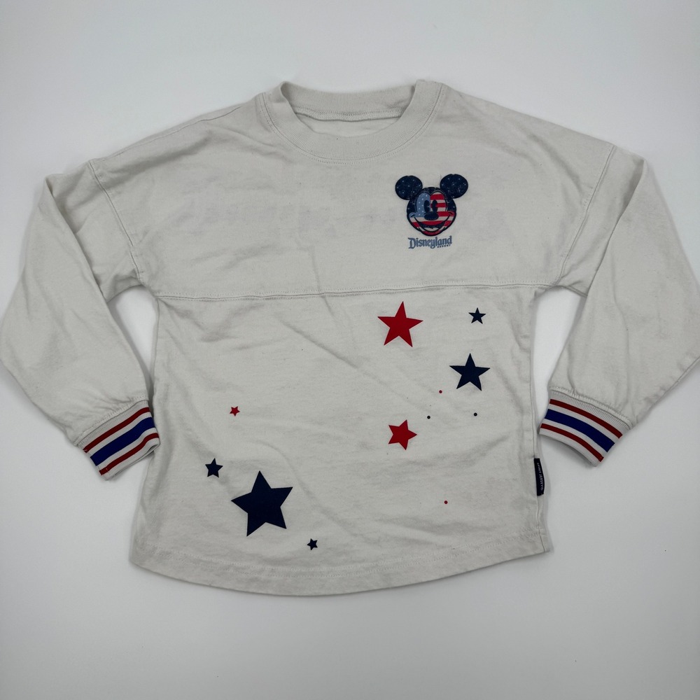 Disney Parks Spirit Jersey Kids Small S Americana Mickey Mouse Disneyland White‎